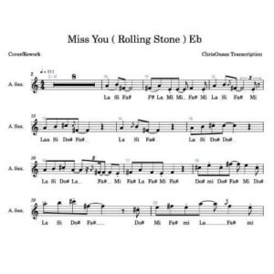 Miss You – Easy Alto Sax Sheet Music (The Rolling Stones) | Note Names Included