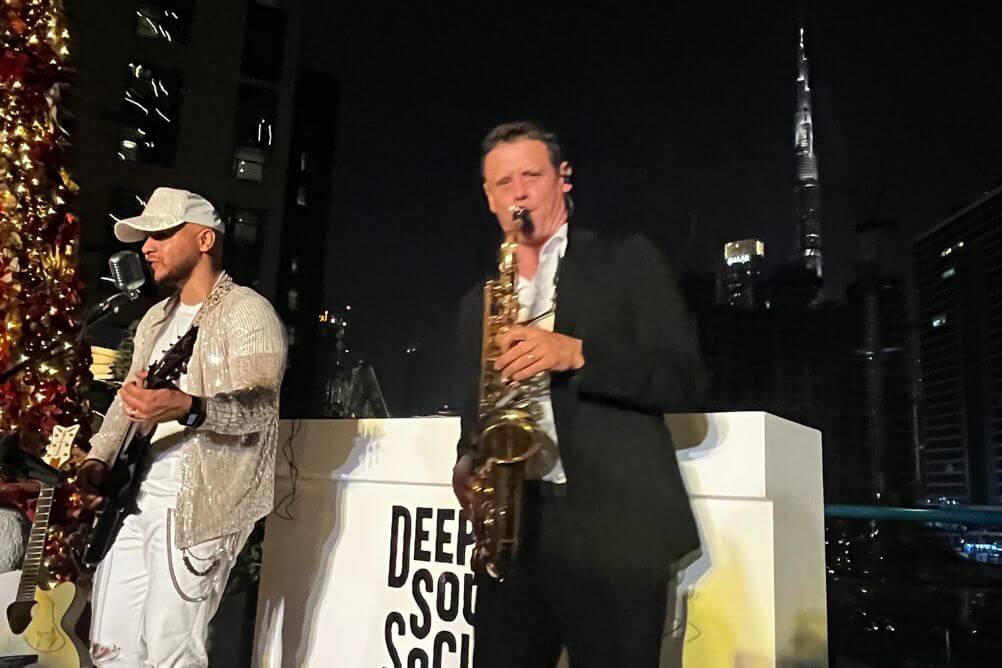 Professional saxophonist performing at a luxury event in Dubai - ChrisOnSAX