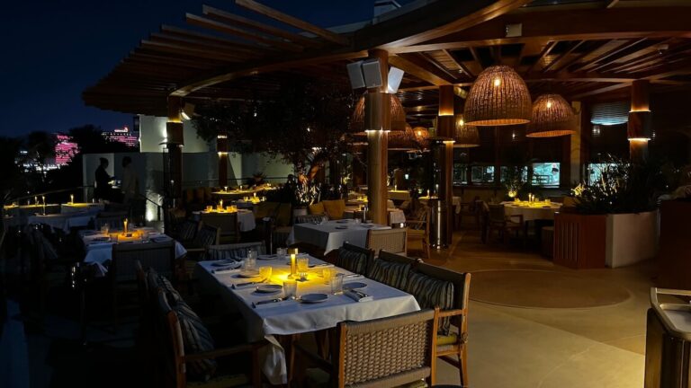 Luxury hotel terrace fine dining Dubai night - live jazz saxophone ambiance ChrisOnSAX