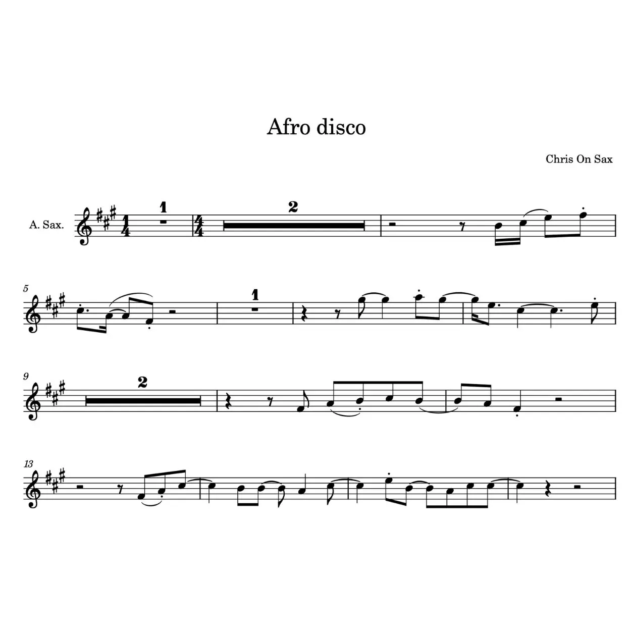 Afro Disco | Alto & Tenor Sax Sheet Music + Backing Track - Image 3